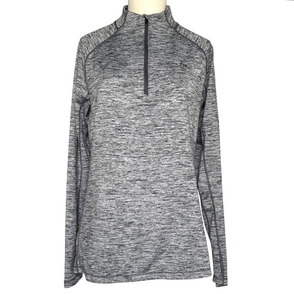 Paradox Womens Large Gray Base Layer 1/4 Zip Mock Neck Thumb Holes Pullover - Picture 1 of 9